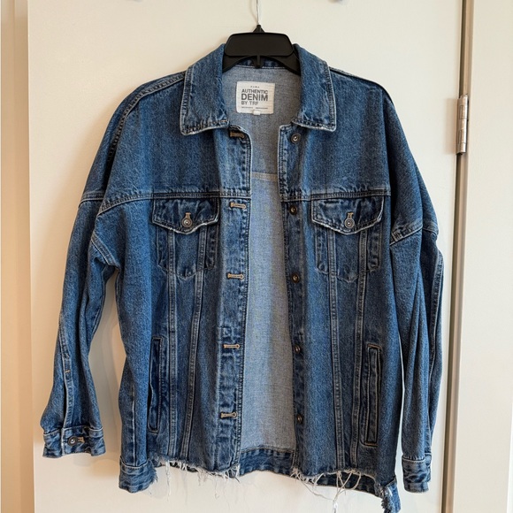 Zara TRF Distressed Denim Jacket - Picture 1 of 3